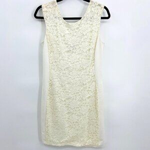 APT. 9 White Cream Lace Stretch Sleeveless Mini Wedding Bodycon Dress Medium